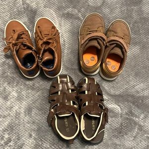 Lot of 3 brown boy’s shoes